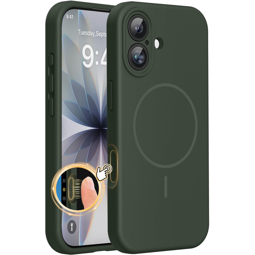 Magnetic for iPhone 17 Pro Max Case, Compatible with MagSafe, Integrated Silicone Camera Control Cover, 3.0mm Thicken Shockproof Drop Protection Phone Case for 17 ProMax, Orange