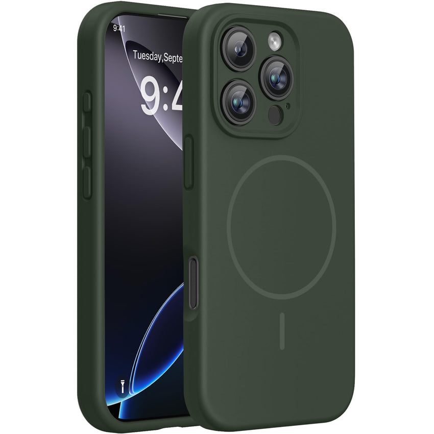 Magnetic for iPhone 17 Pro Max Case, Compatible with MagSafe, Integrated Silicone Camera Control Cover, 3.0mm Thicken Shockproof Drop Protection Phone Case for 17 ProMax, Orange