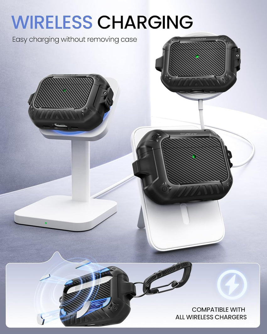 AirPods Case with Lock & Keychain & Cleaner Kit