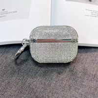 Plated Sparkling Diamond Bluetooth Headphone Case for Apple AirPods 1 3 4th Gen Pro2 Keychain Shockproof Earphone Cover